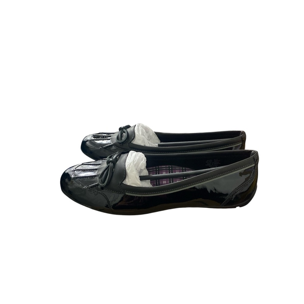 L.L. Bean Black Patent Leather Coastal Rain Skimmers, NIB, size 8M, $55 - Picture 2 of 7